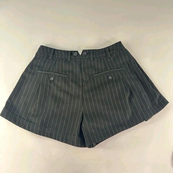 Free People Shorts Brown Size 4 Button Pinstripe Mini Shorts - Picture 2 of 11